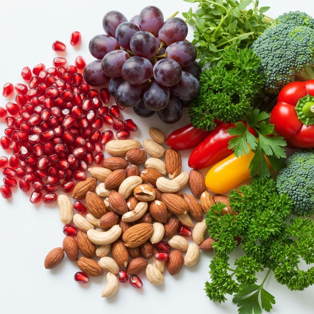 Superfoods composition with pomegranate and various healthy ingredients